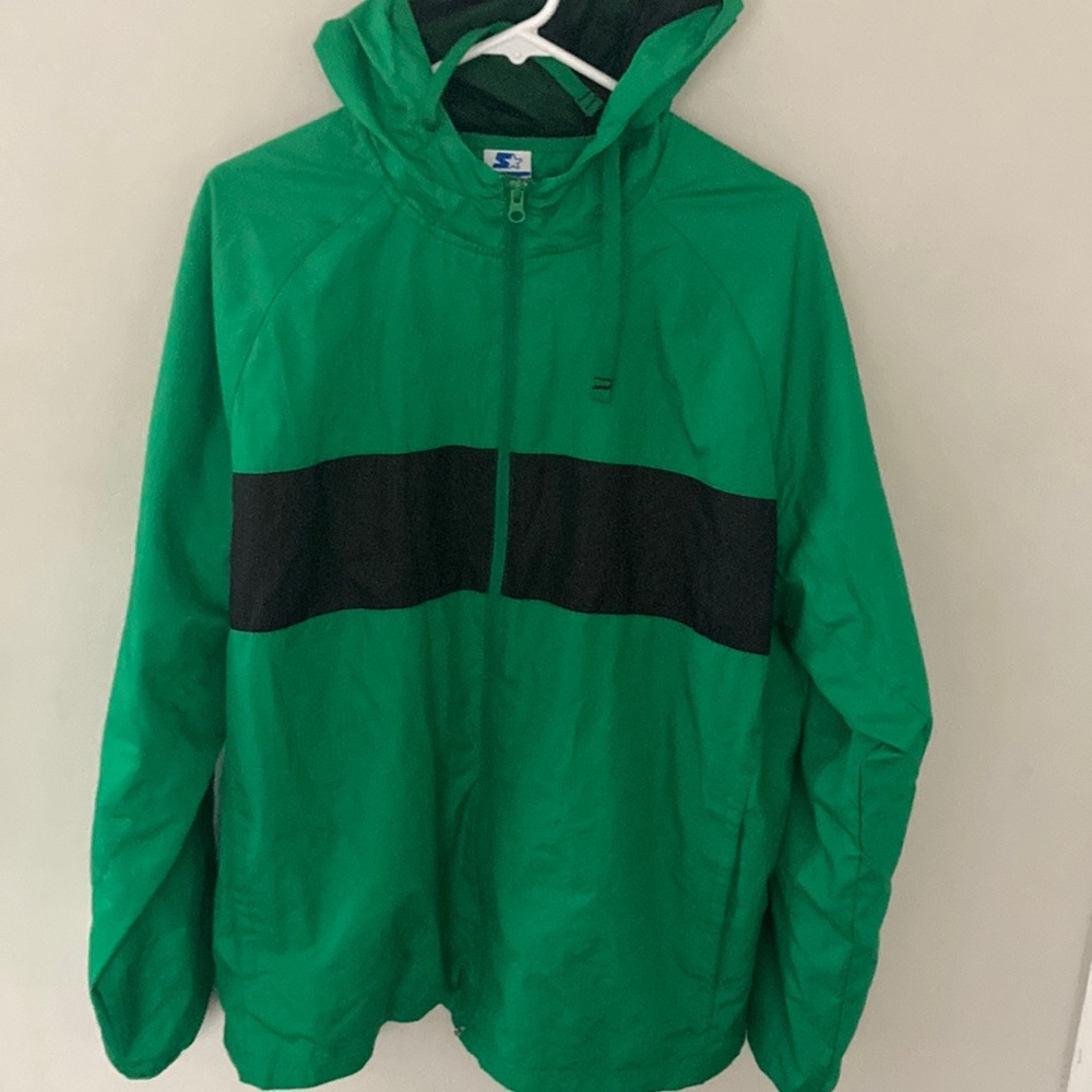 Lime Green Classic STARTER Full-Zip Jacket Windbreaker Sz Large L 42-44